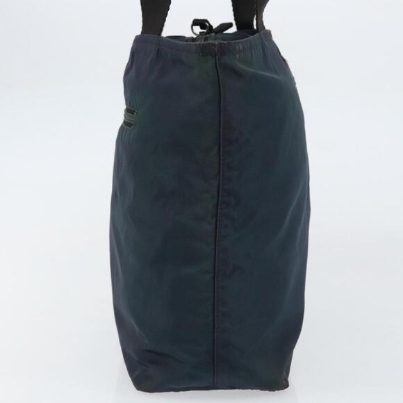 PRADA Tote Bag Nylon Navy Silver Auth ar13817